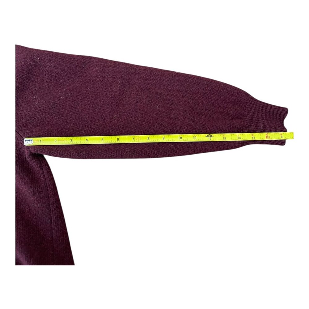 Pendleton Shawl Collar Sweater Mens Burgundy Lambswool Pullover Fisherman XL - Picture 7 of 12